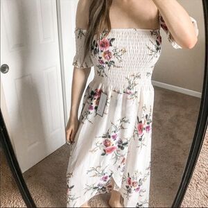 Sale! Goodnight Macaroon Floral Maxi Dress Hi Low Off The Shoulder S